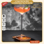 200ml Tall Coupe Cup - Premium Glass Saucer Cocktail Glass