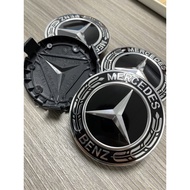 MERCEDES BENZ RIM CAP 75MM COLOR BLACK / WHEEL CENTER CAPS / TIRE HUB CAP / W211