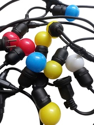 Conbo dây đui đèn kín nước 5m 10 đui(bao gồm 1 bóng đèn led trang trí)