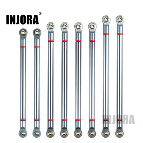 INJORA 8pcs/lot Aluminum Alloy Link Rod Unassembled Kit 313MM Wheelbase for 1/10 RC Car Crawler Axia