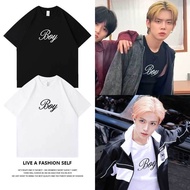 Kpop ENHYPEN HEESEUNG TXT YEONJUN Round Neck Cotton T-Shirt - Casual Unisex Tops