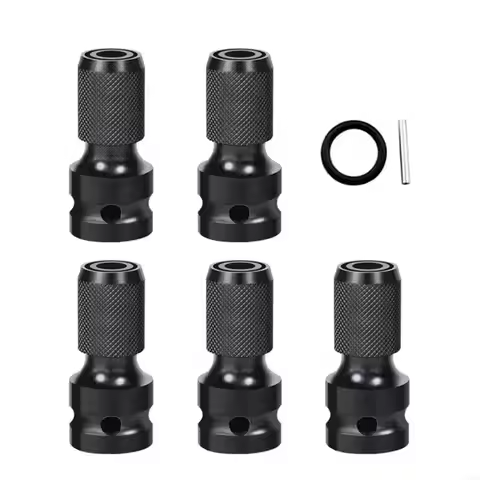 5Pcs Professional 1/2Inch Square to 1/4Inch Converter Bit Holder Mechanics