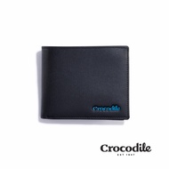 Crocodile 鱷魚皮件/零錢包皮夾/錢包/短夾9卡夾/Oxford系列/0103-11102-黑藍兩色/ 黑色
