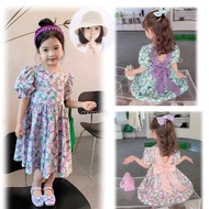 Kids Dress for Girls Pastoral Style Shivering Princess Dress for Kid Girl 1 2 3 4 5 6 Years Old Bow Knot Leaky Back Dresses Girls Wedding Birthday Party Photograph Deesses