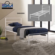 SKM Single Metal White Bed Frame Single Size Bedroom Furniture SNN3899