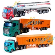 Remote Control Cargo Container Oil Tank Truck with Light RC Lorry 4 Channel RC Lorry Mainan Lori Lor