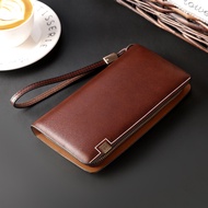 QUANAML Men's Wallet Men's Long Style Single Zipper Handbag Hard Leather Phone Bag Handbag Men's Bag