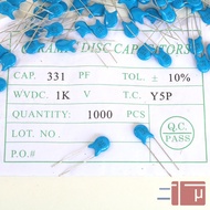 10Pcs 330pf Ceramic Milar / Blue Ceramic 331pf 1000V 1KV Original RoHS