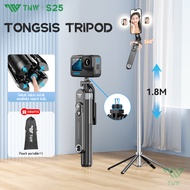 TNW S25 180cm Bluetooth Tongsis Tripod Selfie Stick with Remote Portabel Tripod Dengan 1/4 Adaptor U