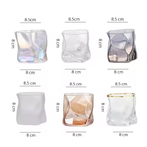 280ml Japanese Twisted Grain Glass Whiskey Cup Niche Water Cup Drinkware Cocktail Vodka Wine Cup Esp