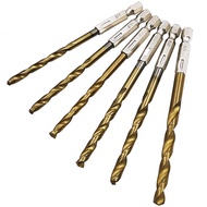 【Hund】1pc HSS High Speed Steel Titanium Coated Drill Bit 1/4 Hex Shank 1.5mm-6.5mm