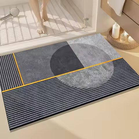 1 rectangular machine washable diatomaceous earth material bathroom mat, bathroom floor mat, living 