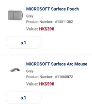 Microsoft Surface Pouch Grey and Arc mouse