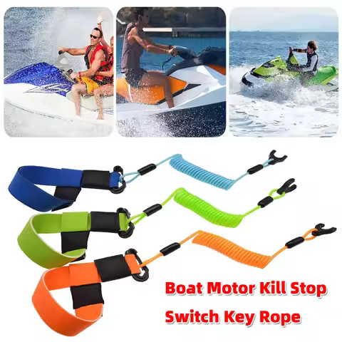 Adjustable Jet Ski Safety Lanyard with Quick-Release Buckle,Emergency Kill Switch Key Rope&Tether fo
