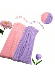 Value Pack 100Pcs Assorted Colors Flexible Fabric Pipe Cleaners With Step-By-Step Video 8mm/0.31inch