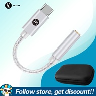 JCALLY JM12อะแดปเตอร์เสียงดิจิตอลชนิด-C ถึง3.5มม. เครื่องขยายเสียงหูฟัง KT02H20สายชุบเงินชิพ DAC + ล