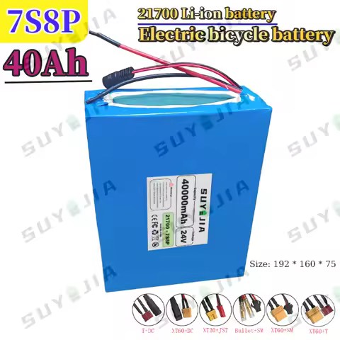 24V 40Ah Li-Ion Battery Pack 7S8P 21700 Battery High Capacity with BMS for Electric Vehicles Scooter