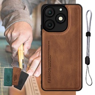 For Itel A50/A667L Luxury Leather Case with Adjustable Mobile phone lanyard