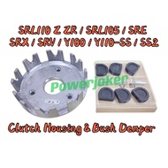 (SRL105/SRL110/Lagenda110Z/SRE/SRX/Y100/Y110) Clutch Housing/ Mangkuk Clutch &Clutch Bush Damper Dem