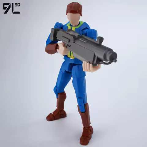 ​9L3D Wasteland Fallout Nate Blue Suit Figures LUCKY13 T13 Articulate Movable Titan13 3D Printed Dum