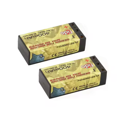 2PCS FIDO 400mAh 2S 7.4V 60C 2.0mm Bullet Hard Case High Quality LiPo Battery For 1:28 HGD1 Mini RC 