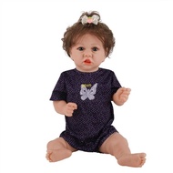 Youn Mainan Boneka Bayi Perempuan Silikon 23 Inci Mirip Asli Rambut