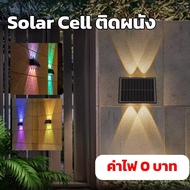 ไฟติดผนัง solar LED ไฟโซล่าเซลล์  โคมไฟติดผนัง พลังงานแสงอาทิตย์ โคมไฟติดผนังนอกบ้าน