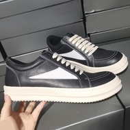 T Trendy Guangzhou Men's Shoes Low-Top Shoes Nepa Calfskin Black White Thick-Soled Lace-Up Low-Top M