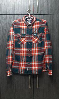 門市正品Superdry 極度乾燥法蘭絨格紋長袖襯衫L