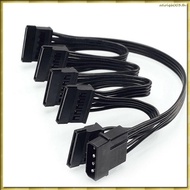 [H E M D] 4Pin IDE to 5-Port Power Supply Cable 4Pin  to Multi SATA Port 18AWG Wire Power Cord For H