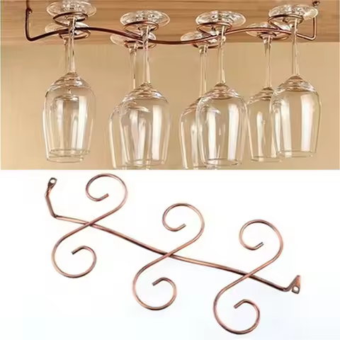 Useful Fashion Bar Red Wine Glass Hanger Holder Hanging Rack Shelf hold up to 6/8 wine glasses cups