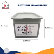 12L Monochrome Lid Container Box Aesthetic Multipurpose Storage Box Container/