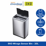 EKO Mirage Sensor Bin EK9278MT - 20L Stainless Steel Dustbin Rubbish Bin Trash Can Tong Sampah