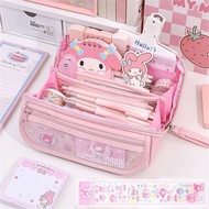 MMLUCK Kuromi Hộp Bút Chì My Melody Cinnamoroll Túi văn phòng phẩm Trở lại trường học Vải bố Túi đựn