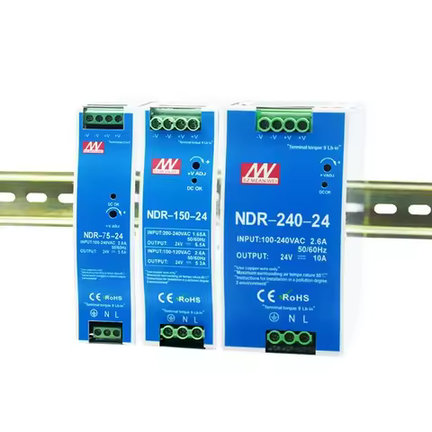 Rail Mounted Power Supply NDR AC 90-264V Input 12V/24V/48V Output DC 75W/120W/150W Transformer DRP T
