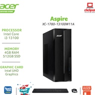 ACER CONSUMER DESKTOP XC-1780-13100W11A (I3-13100, 4GB, 512GB SSD, KB+MOUSE, BLACK-W11,H&S)