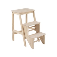 [特價]樂嫚妮 實木多用途換鞋凳/三階樓梯椅松木