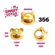 ZA53 Wing Sing Loket Bead Cartoon Charm Beads Design Fesyen Tulen Original Emas 916 5D 916 Gold Butt
