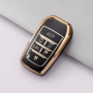 New Electroplated TPU Car Key Case For Toyota Alphard Vellfire 6 Button Car Key Cover Interior Accessories