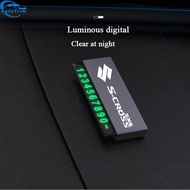 For S Cross Car New Metal Car Parking Number Plate High-end in-car Moving Card Digital Moving Phone 
