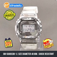 Original G Shock Men GM-5600SCM-1J GM5600SCM-1J Digital Petak Besi Putih Camo Watch Blue Silver Transparent [READY STOCK