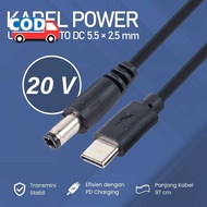 USB Type C to DC Power Cable 5.5x2.5mm CCTV Router WiFi Charger Stable and Efficient Charging 97CM
