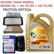 PROTON SUZUKI ERTIGA OIL FILTER + AIR FILTER + KOYOMA 15W40 MINERAL ENGINE OIL