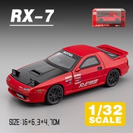 LEO 1:32 JDM Mazda RX-7 Diecast โมเดล รถอัลลอยด์รถยนต์ของเล่นคอลเลกชันของขวัญสําหรับเด็กชายสาว ของเล