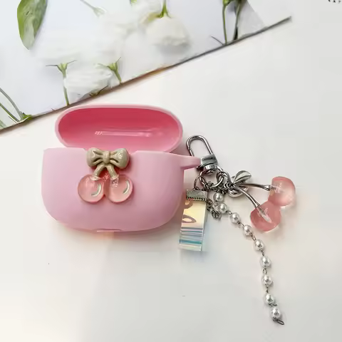 luxury Cover For Huawei FreeBuds Pro 5 /pro4 pro3 pro2 / Free Clip 2 Case with keychian Silicone hea