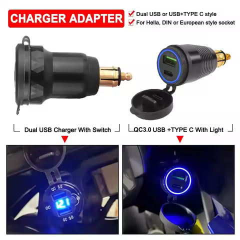 R1200GS Dual USB Charger With Switch R1200RT R1150RT Type-C Motorcycle Charger Accessories For BMW F