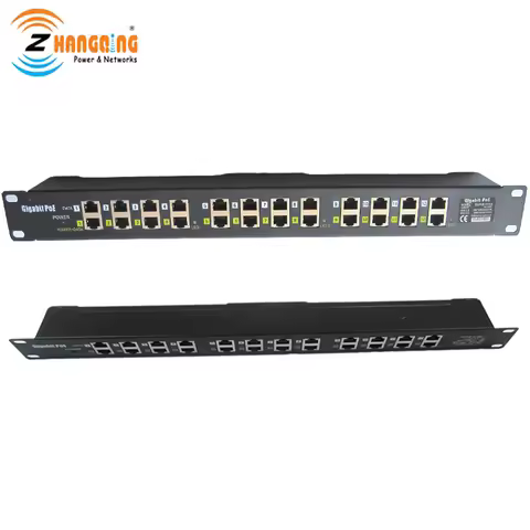 GPOE-12-1U Security Gigabit POE Injector 12 Port 1U Multiport Rack Mount POE Patch Panel 100/1000Mbp