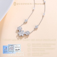 PT950 Lab Diamond Floral Cluster Statement Necklace | Lab Diamond Statement Necklace | Sparkling Flo