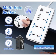 Power Socket Extension Plug With USB Port USB TYPE-C Wayar 2 Meter Wire Malaysia 3 Pin Plug 3/4/5 Ga