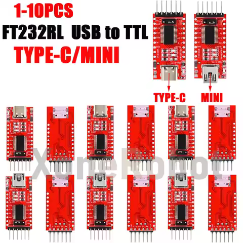 1-10PCS FT232RL FT232 FTDI USB 3.3V 5.5V to TTL Serial Adapter Module for Arduino FT232 Pro Mini Por